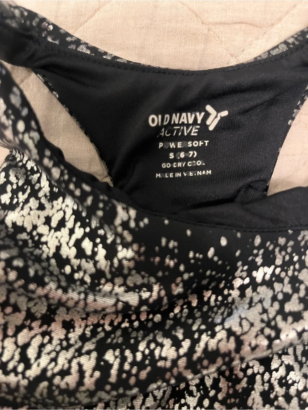 Old Navy Active Girls' Silver and Black Skort and Crop Top Set